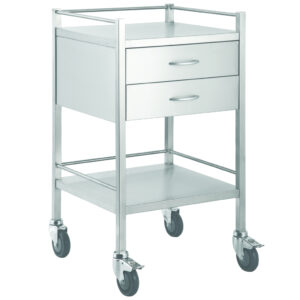Cubic Stainless Steel Single 2 Drawer Trolley 1