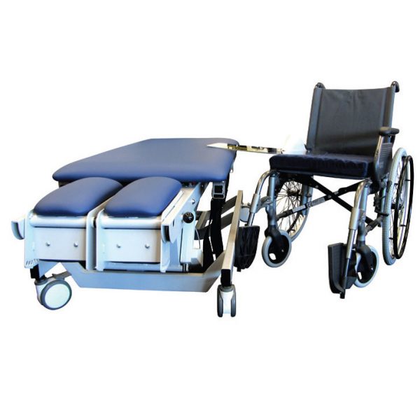 HealthTec Slide Top Tilt Table Wheelchair Transfer Height